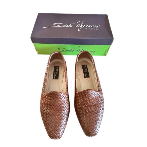 Sesto Meucci Deva Woven Leather Loafers Flats 8.5 M - Picture 1 of 10